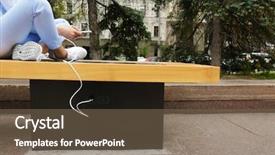  Presentation with mobile charging - Audience pleasing PPT layouts consisting of phone on bench with solar backdrop and a  colored foreground