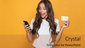  Presentation with mobile phone on car - Cool new theme with phone showing plastic credit card backdrop and a gold colored foreground