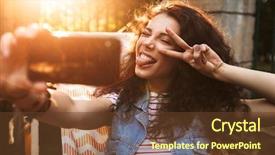  Presentation with cute - Amazing presentation having phone showing tongue and peace backdrop and a  colored foreground