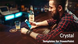  Presentation with club - Colorful slides enhanced with phone sitting at the bar backdrop and a tawny brown colored foreground