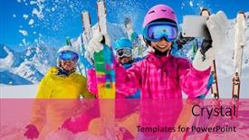  Presentation with self - Slides featuring phone sport skiing having fun background and a red colored foreground