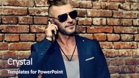  Presentation with brain and cell phone radiation - Presentation with phone the city lively active background and a navy blue colored foreground