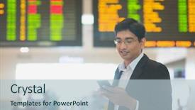  Presentation with asian - Slides consisting of phone transport - asian indian business man checking background and a light blue colored foreground