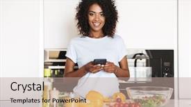  Presentation with afro - Cool new slides with phone while making a healthy backdrop and a coral colored foreground