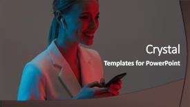  Presentation with neon - Cool new slide set with phone while standing under neon backdrop and a tawny brown colored foreground