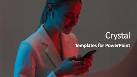  Presentation with close up of young girls - Presentation consisting of phone while standing under neon background and a dark gray colored foreground