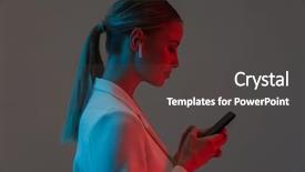  Presentation with neon - Presentation design having phone while standing under neon background and a dark gray colored foreground