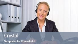  Presentation with customer service - Theme consisting of phone with customer service background and a gray colored foreground