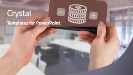  Presentation with composite - PPT theme featuring phone with plus and minus background and a  colored foreground