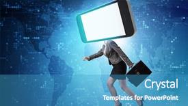  Presentation with zombie - Presentation design featuring phone zombie under the influence background and a teal colored foreground