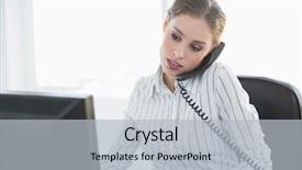  Presentation with telephone - Colorful PPT theme enhanced with phone backdrop and a light gray colored foreground