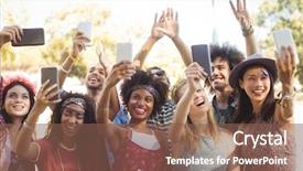  Presentation with festival music - Audience pleasing slides consisting of phones while enjoying at music backdrop and a violet colored foreground
