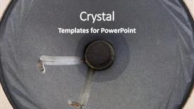  Presentation with speaker - Beautiful presentation theme featuring pulse sound waves - speaker backdrop and a dark gray colored foreground