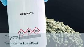  Presentation with agriculture farm machinery spraying insecticide - Presentation design having phorate-insecticide-nematicide-organophosphate background and a lemonade colored foreground