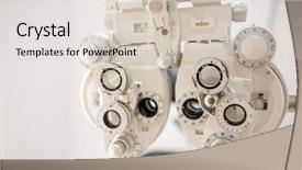  Presentation with vision - Theme with phoropter vision exam background and a lemonade colored foreground