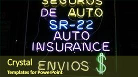  Presentation with auto insurance - Theme consisting of phosphor - neon sign series serguros de background and a tawny brown colored foreground