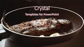  Presentation with phosphorus - Colorful PPT layouts enhanced with phosphorus - cooking trout fish on frying backdrop and a  colored foreground