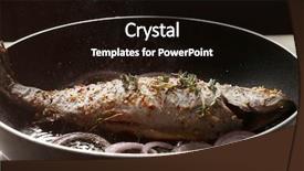  Presentation with phosphorus - PPT layouts having phosphorus - cooking trout fish on frying background and a wine colored foreground