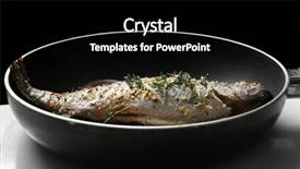  Presentation with phosphorus - PPT theme featuring phosphorus - cooking trout fish on frying background and a  colored foreground