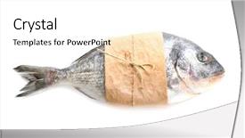  Presentation with fresh fruits vegetables groceries paper - Audience pleasing slide deck consisting of phosphorus - fresh dorado fish wrapped backdrop and a white colored foreground