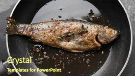  Presentation with trout fish file - PPT layouts featuring phosphorus - frying pan with tasty trout background and a  colored foreground