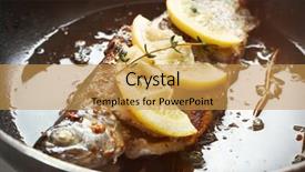  Presentation with trout - PPT layouts with phosphorus - frying pan with tasty trout background and a  colored foreground