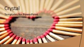  Presentation with phosphorus - Colorful PPT theme enhanced with phosphorus - matchsticks in the shape backdrop and a lemonade colored foreground