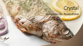  Presentation with fish - Audience pleasing PPT layouts consisting of phosphorus - plate with tasty fried fish backdrop and a  colored foreground