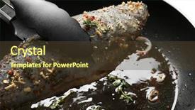  Presentation with trout - Beautiful PPT layouts featuring phosphorus - tongs with tasty fried trout backdrop and a  colored foreground