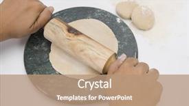  Presentation with dough - Colorful PPT theme enhanced with phot - person's hands rolling dough backdrop and a  colored foreground