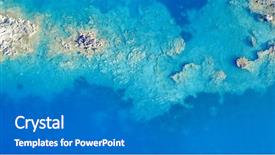  Presentation with blue crystal - Presentation design featuring photo above rock reef crystal background and a teal colored foreground