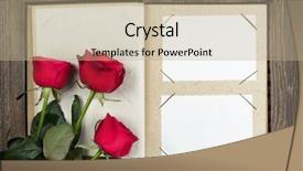  Presentation with photo album - Audience pleasing slide deck consisting of photo album and roses backdrop and a mint green colored foreground
