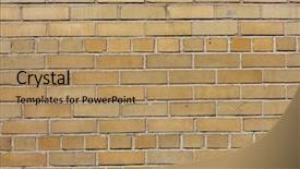  Presentation with brick wall - Cool new presentation theme with photo background of yellow brick backdrop and a coral colored foreground