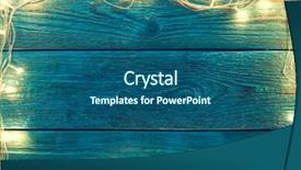  Presentation with blue aged wood sign - Cool new PPT layouts with year's garland around perimeter backdrop and a ocean colored foreground