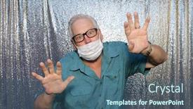 Presentation with sequin - Slides with photo-booth-a-caucasian-man background and a ocean colored foreground