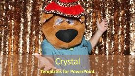  Presentation with cartoon animal - Slide deck consisting of photo booth a man poses background and a red colored foreground