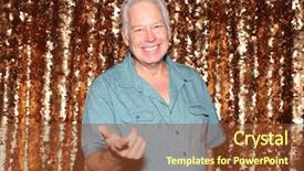  Presentation with photo - Beautiful presentation featuring photo booth a man smiles backdrop and a tawny brown colored foreground