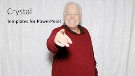  Presentation with sequin - PPT theme consisting of photo-booth-a-man-smiles background and a light gray colored foreground