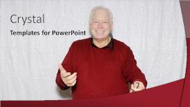  Presentation with sequin - Presentation theme featuring photo-booth-a-man-smiles background and a light gray colored foreground