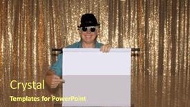  Presentation with photo - Presentation theme consisting of photo-booth-a-man-smiles and a tawny brown colored foreground