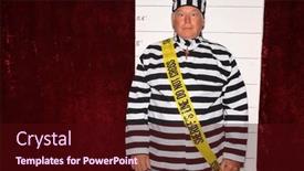  Presentation with prison - PPT theme consisting of photo-booth-a-man-wears background and a wine colored foreground
