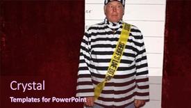  Presentation with prison - PPT layouts consisting of photo-booth-a-man-wears and a wine colored foreground