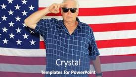  Presentation with america flag - PPT theme enhanced with photo-booth-american-flag background and a ocean colored foreground