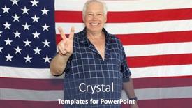  Presentation with america flag - Slide set consisting of photo-booth-american-flag and a ocean colored foreground