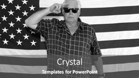  Presentation with america flag - Presentation theme having photo-booth-american-flag background and a dark gray colored foreground