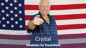  Presentation with america flag - Slide deck consisting of photo-booth-american-flag and a ocean colored foreground