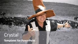  Presentation with green screen - Presentation theme enhanced with photo-booth-green-screen-photo and a gray colored foreground