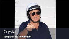  Presentation with police police - PPT theme with photo-booth-motorcycle-police-officer and a wine colored foreground