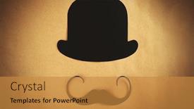  Presentation with photo - Slides featuring photo-booth-props-bowler-mustache background and a  colored foreground