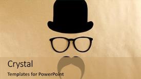  Presentation with glasses - Slide set consisting of photo-booth-props-glasses-mustache background and a  colored foreground